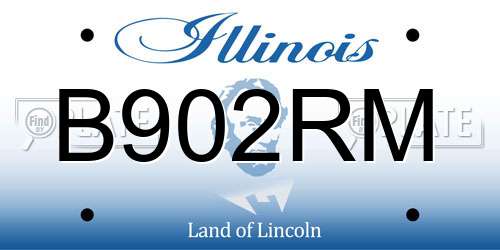 B902RM Illinois License Plate
