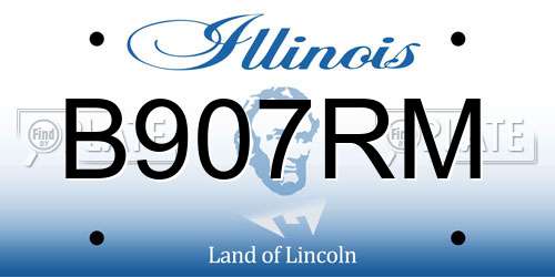 B907RM Illinois License Plate
