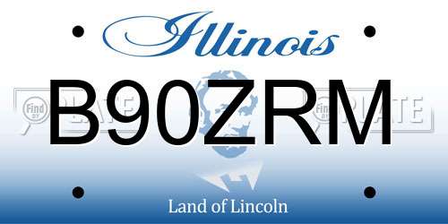 B90ZRM Illinois License Plate