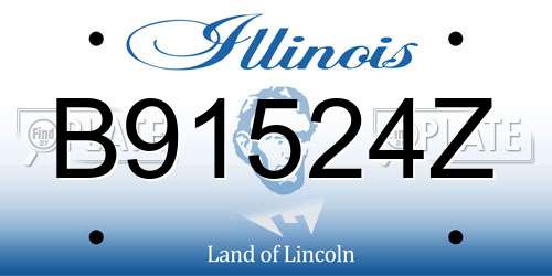 B91524Z Illinois License Plate