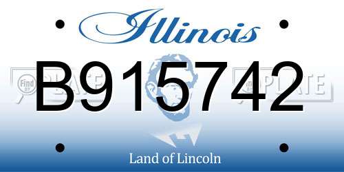 B915742 Illinois License Plate