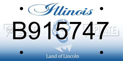 B915747 Illinois License Plate