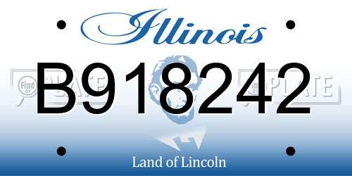 B918242 Illinois License Plate