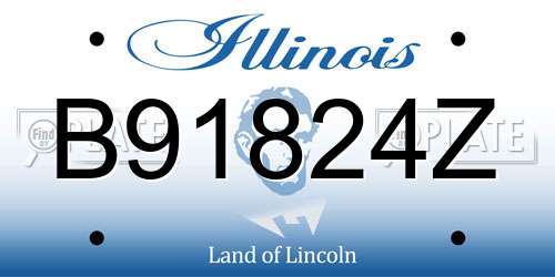 B91824Z Illinois License Plate