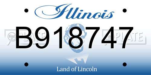 B918747 Illinois License Plate