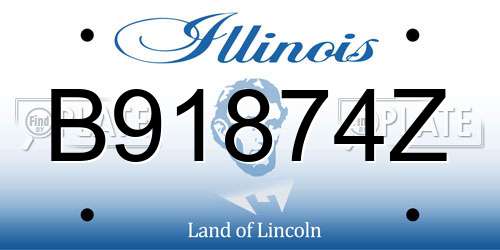 B91874Z Illinois License Plate