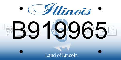 B919965 Illinois License Plate