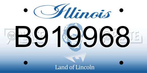 B919968 Illinois License Plate