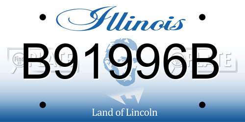 B91996B Illinois License Plate