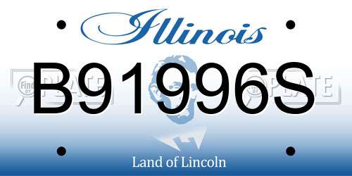B91996S Illinois License Plate