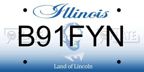 B91FYN Illinois License Plate