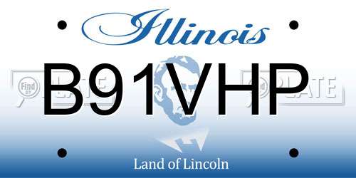 B91VHP Illinois License Plate
