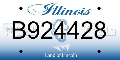 B924428 Illinois License Plate