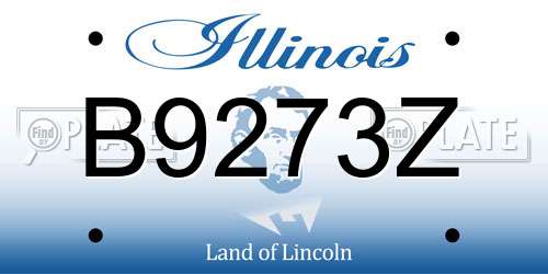B9273Z Illinois License Plate
