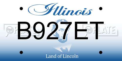 B927ET Illinois License Plate