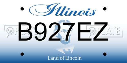B927EZ Illinois License Plate