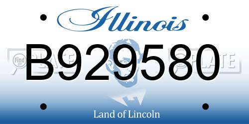 B929580 Illinois License Plate