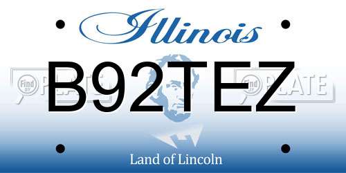 B92TEZ Illinois License Plate
