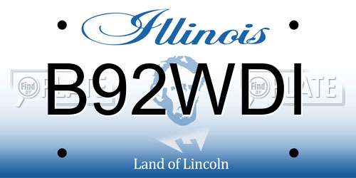 B92WDI Illinois License Plate