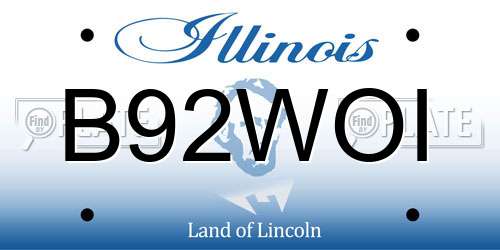 B92WOI Illinois License Plate