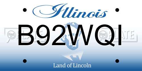 B92WQI Illinois License Plate