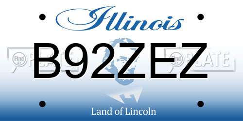 B92ZEZ Illinois License Plate