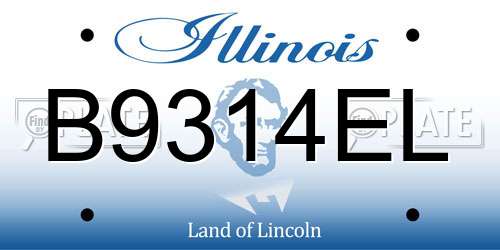 B9314EL Illinois License Plate