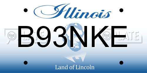 B93NKE Illinois License Plate