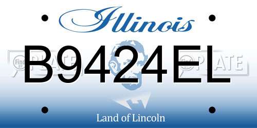 B9424EL Illinois License Plate