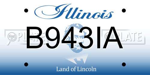 B943IA Illinois License Plate