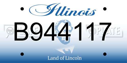 B944117 Illinois License Plate