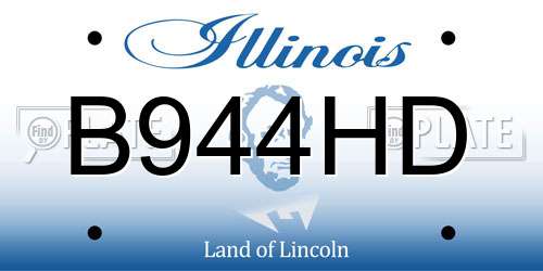 B944HD Illinois License Plate