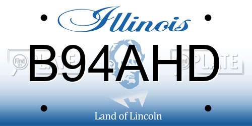 B94AHD Illinois License Plate
