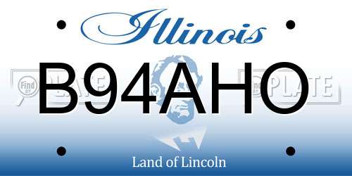 B94AHO Illinois License Plate