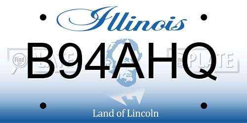 B94AHQ Illinois License Plate