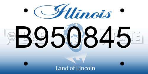 B950845 Illinois License Plate