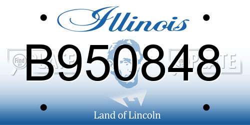 B950848 Illinois License Plate