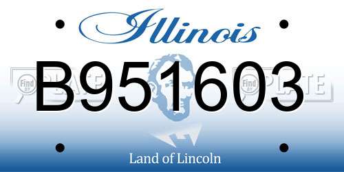 B951603 Illinois License Plate
