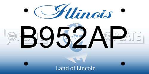 B952AP Illinois License Plate