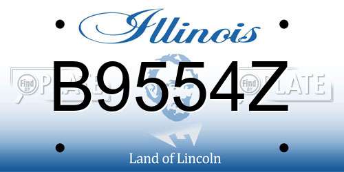 B9554Z Illinois License Plate