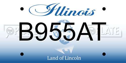 B955AT Illinois License Plate