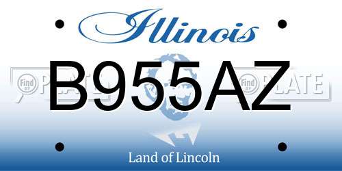 B955AZ Illinois License Plate