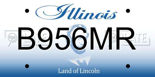 B956MR Illinois License Plate