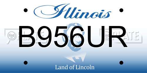 B956UR Illinois License Plate