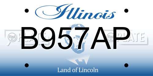 B957AP Illinois License Plate