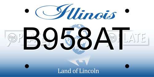 B958AT Illinois License Plate