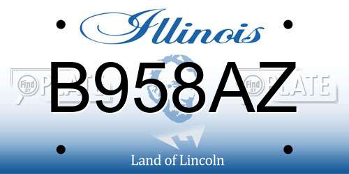 B958AZ Illinois License Plate