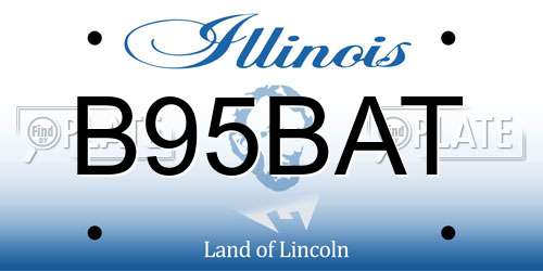 B95BAT Illinois License Plate