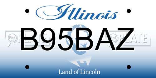 B95BAZ Illinois License Plate