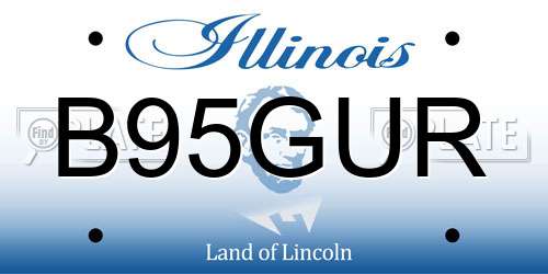 B95GUR Illinois License Plate